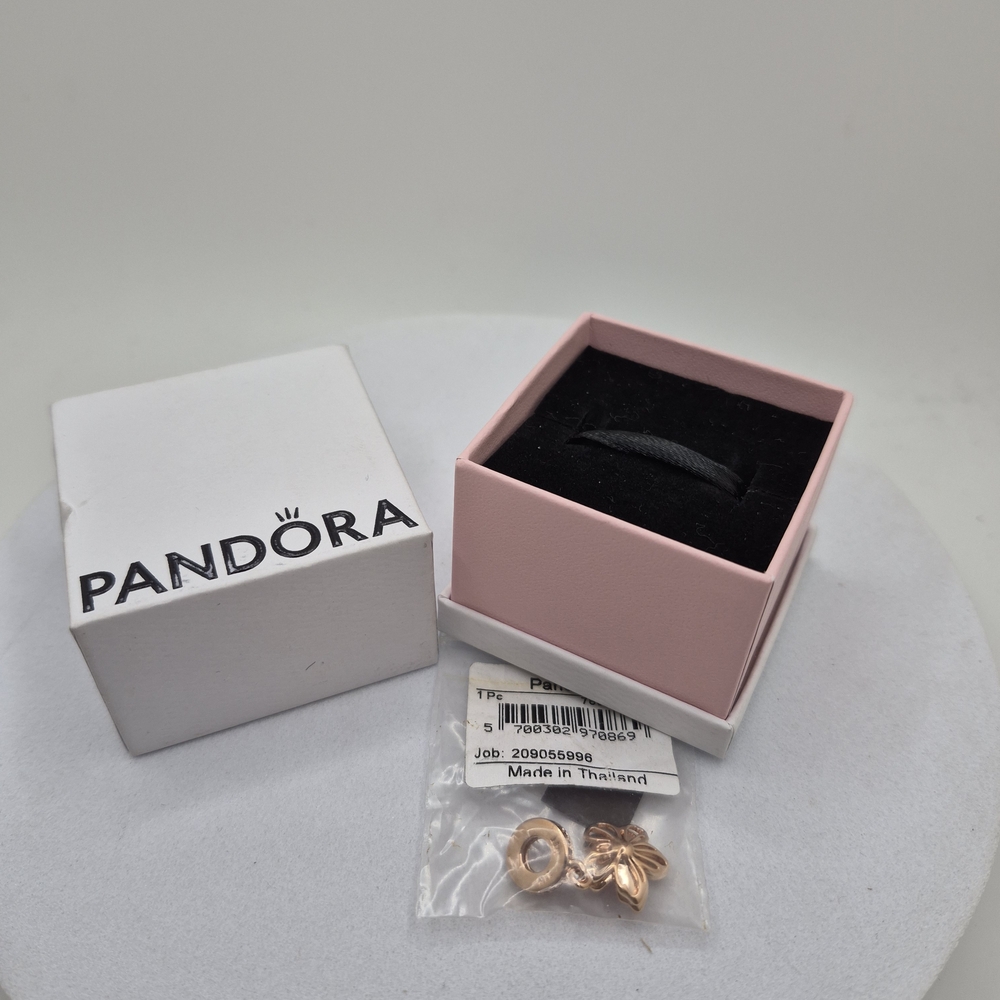Pandora Cherry Blossom Dangle Charm 780667C0114k rose gold plating New - Picture 5 of 5